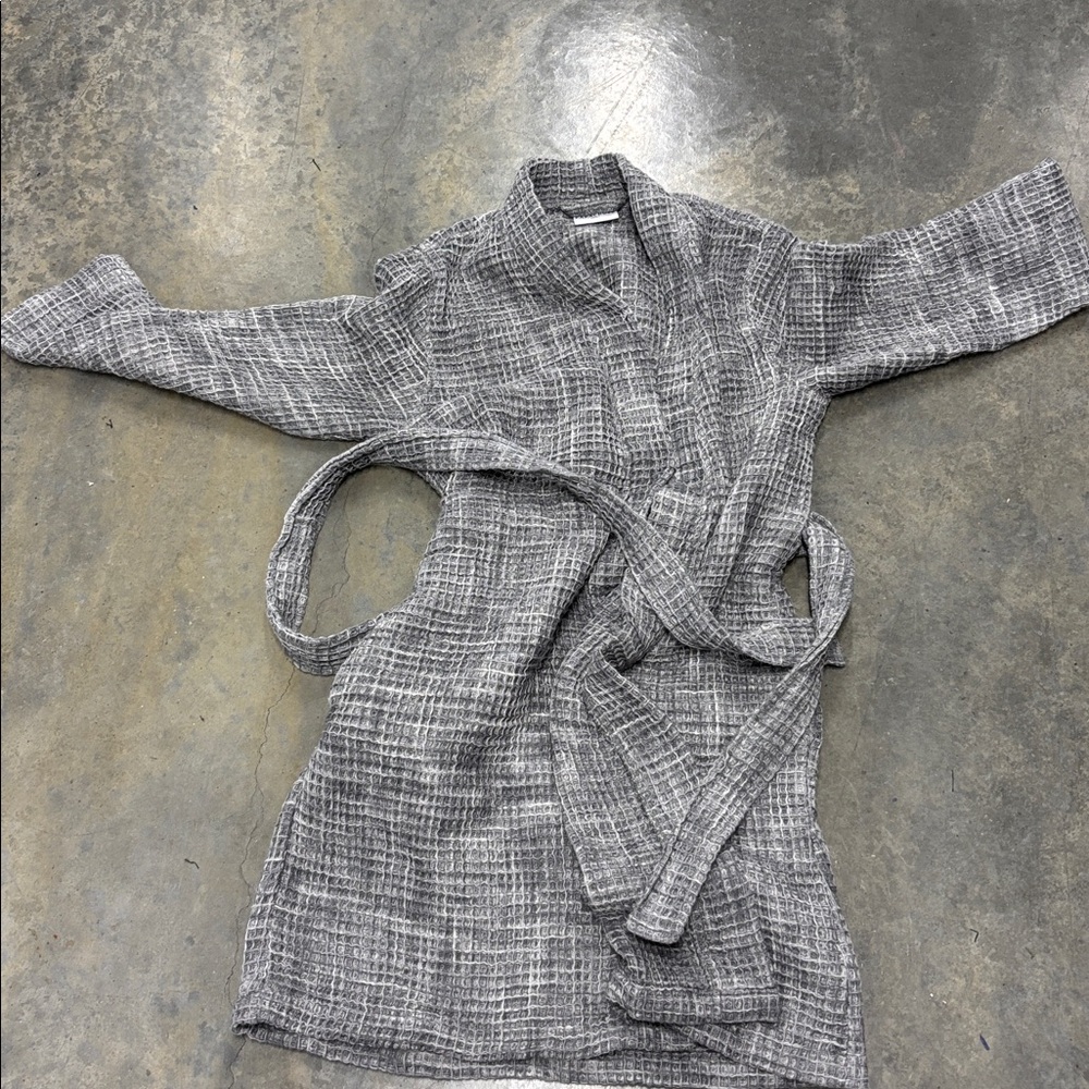 Parachute Charcoal Waffle Knit Fabric robe